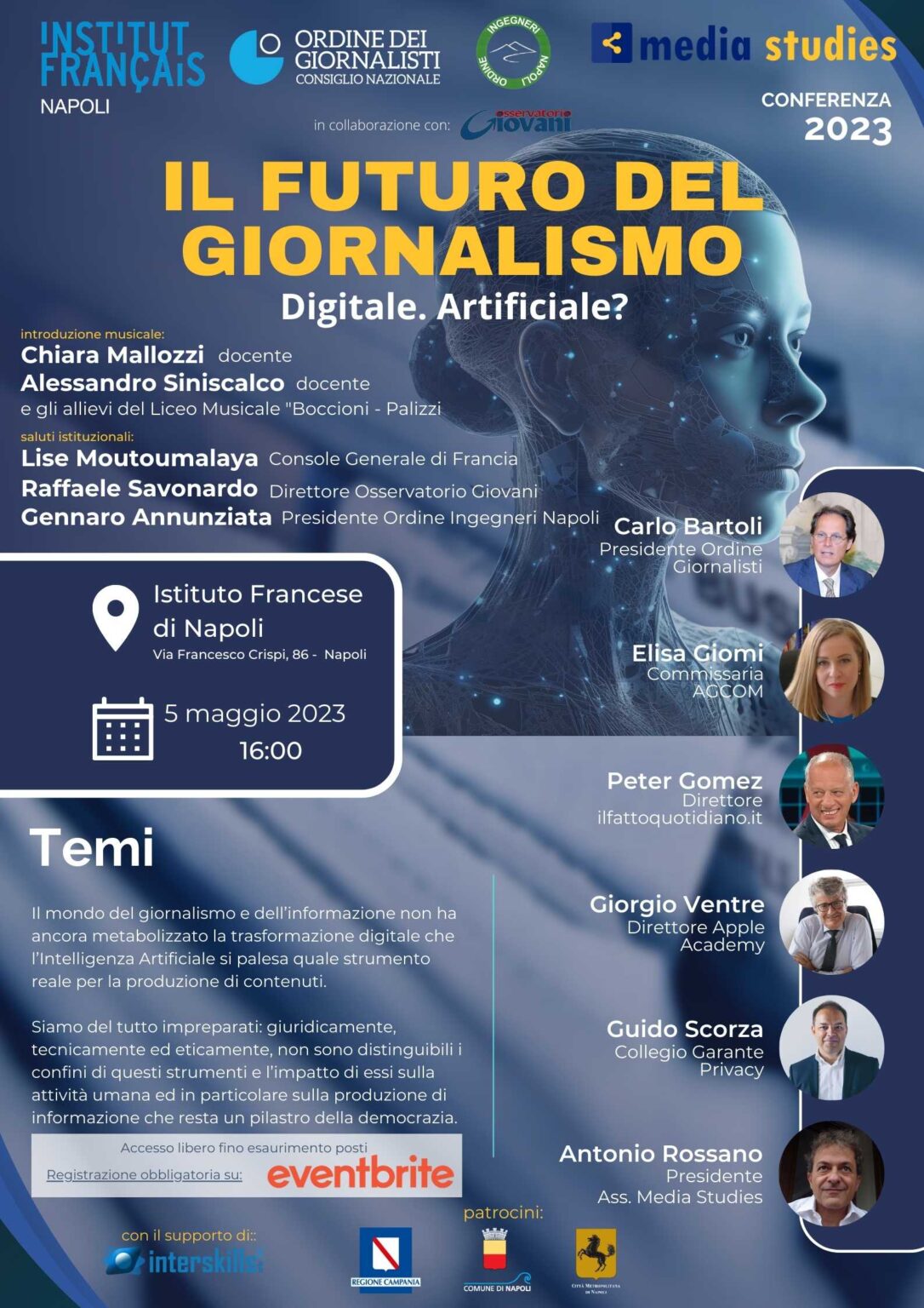 Locandina evento "Il futuro del giornalismo"